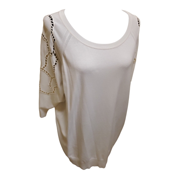 Escada White Shirt / Blouse With Decorative Sleeve Design XL - Picture 1 of 10